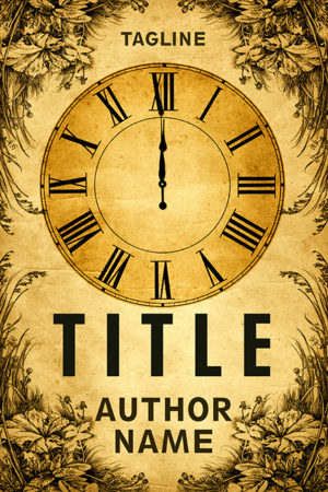Midnight vintage clock premade book cover