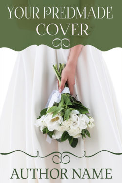 Wedding dress bouquet premade book cover for contemporary and sweet romance