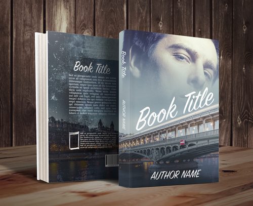 Paris France bridge with handsome mature man premade book cover by Dani graphic