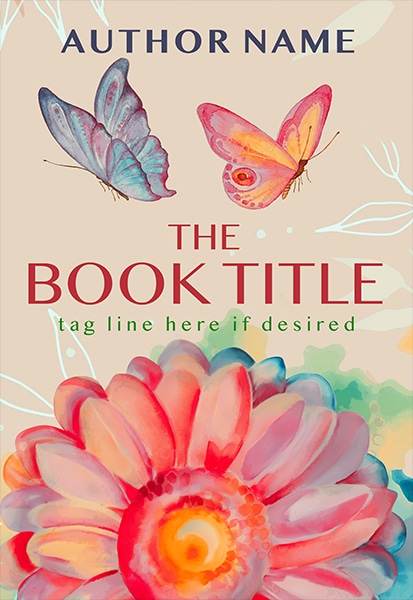 Romantic floral butterflies premade book cover by Dani