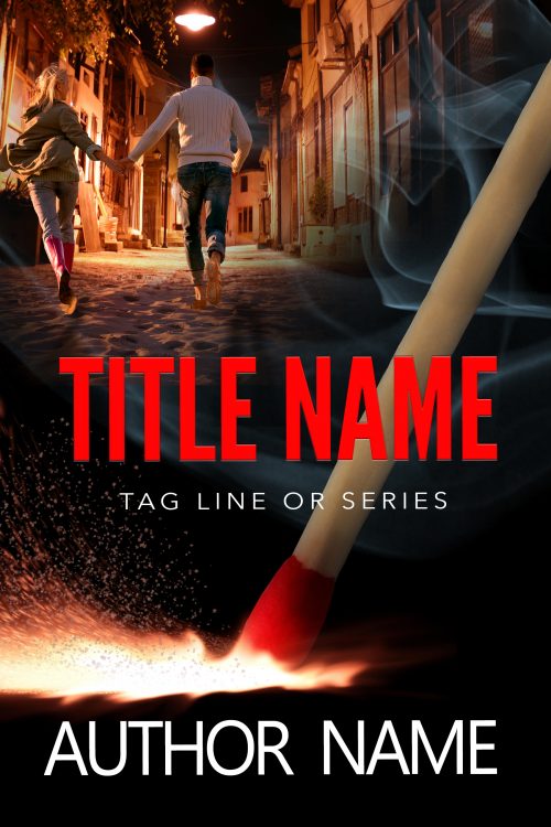 Suspense, Thriller with Lit Match Premade Book Cover