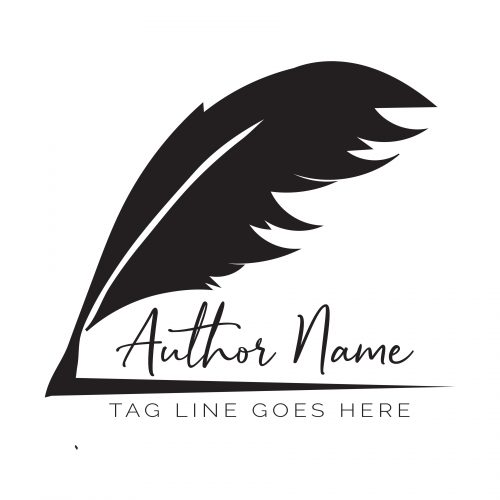 Black feather with signature premade logo