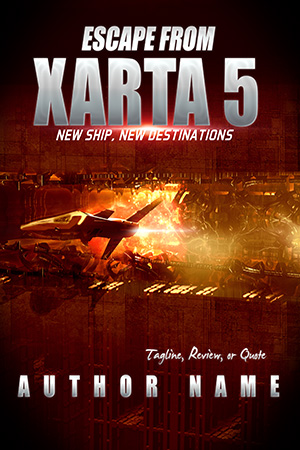 Escape from Xarta science fiction spaceship premade book cover