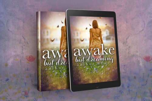 Awake but Dreaming Romantic and Dreamy Premade Book Cover with Butterflies Graphic
