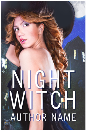 A Witch with a sly look in her eye Premade Book Cover