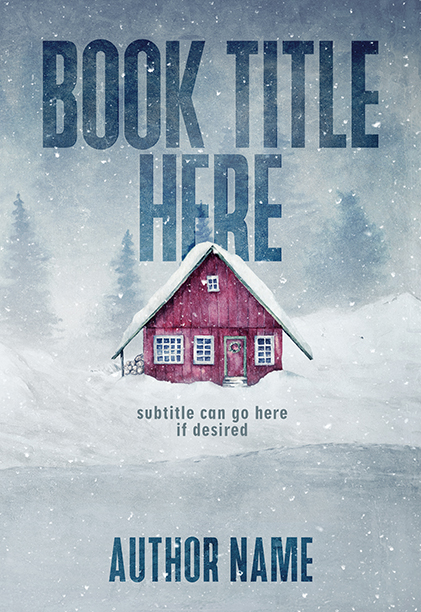 Winter Cottage Coniferous Forest Premade Book Cover