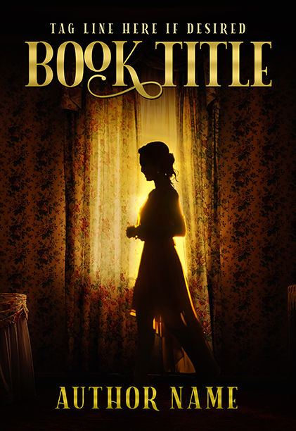 Romantic Woman Silhouette in Bedroom Premade Book Cover