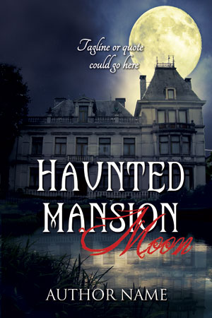 Spooky Haunted Mansion on a Night with a Full Moon Premade Book Cover