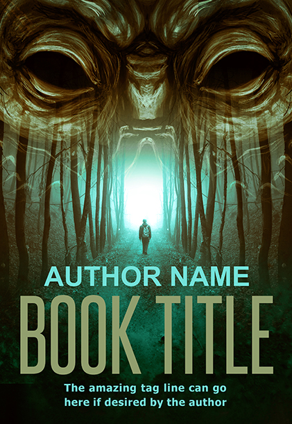 Man Walking in Haunted Forest Premade Book Cover by Dani