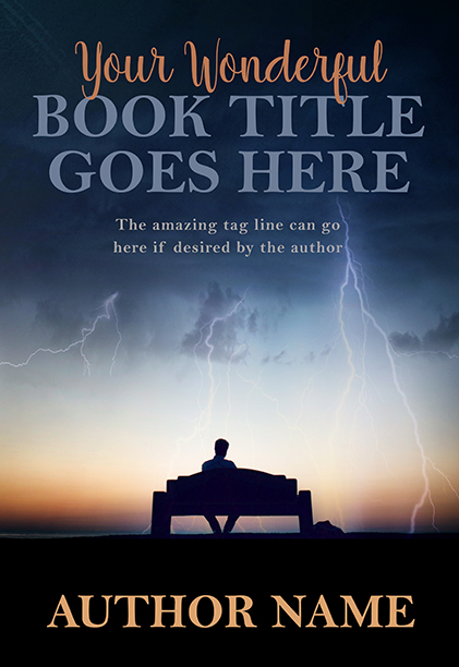 Lonely Man Sitting in Front of Storm Premade Book Cover by Dani