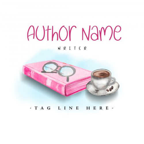 Book with Glasses and Coffee Author Premade Logo Design