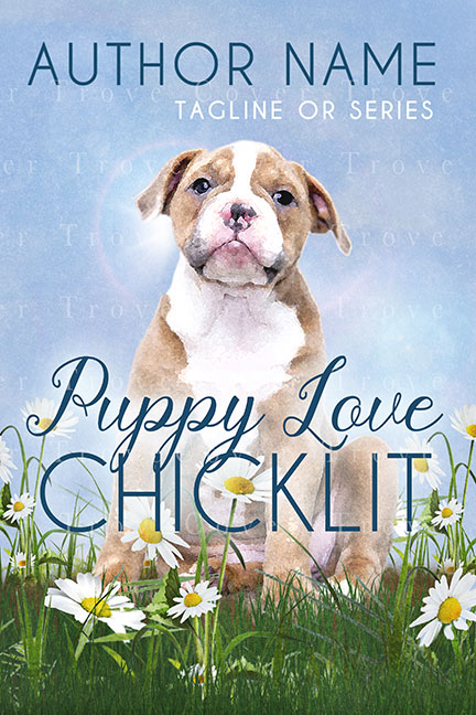 Puppy with Daisies Children's or Chick Lit Premade Book cover
