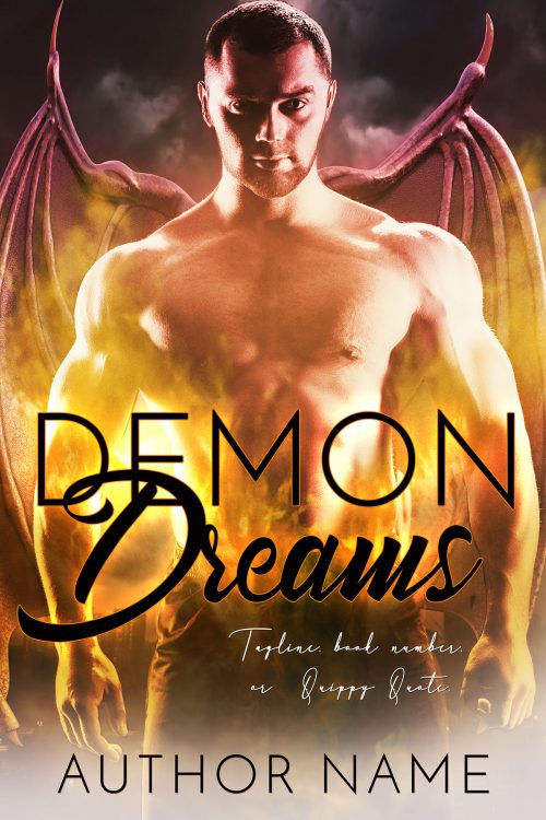 Shirtless Demon Winged Man Horror or Paranormal Romance Premade Book Cover