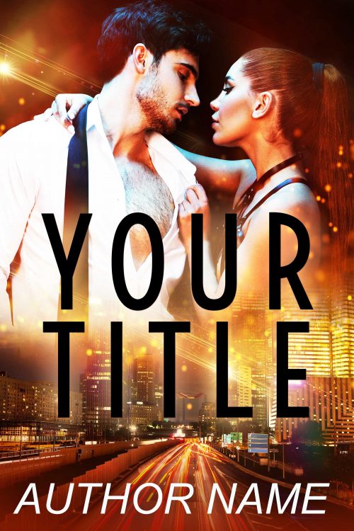 Sexy Couple Embracing Over Street Premade Book Cover