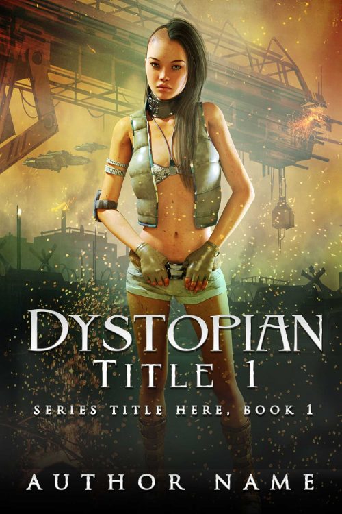 Dystopian Girl in Industrial Wasteland Premade Book Cover