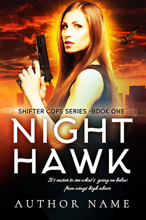 Woman with City Skyline and Gun Book Cover