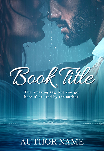 Couple Kissing In The Rain Romance Premade Book Cover