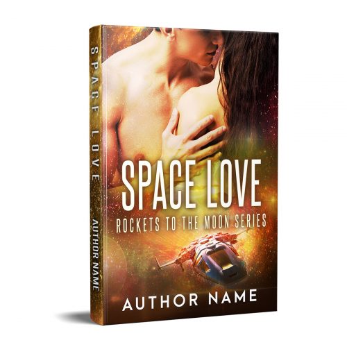 Space Romance Couple with Starship Sci Fi Premade Book Cover 3d