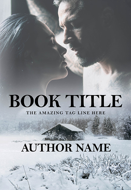 Couple Kissing Winter Romance Suspense Premade Book Cover