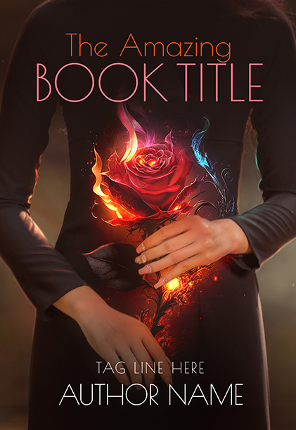 Woman and Magical Rose Mystery or Fantasy Premade Book Cover
