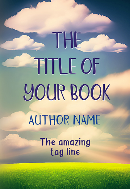 Sweet Cloudy Colorful Sky Premade Book Cover