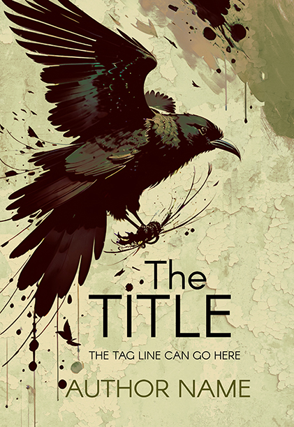 Mystery Flying Crow Mystery or Suspense Bird Premade Book Cover