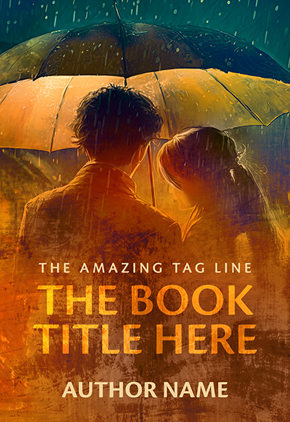 Romantic Couple in the Rain Premade Book Cover