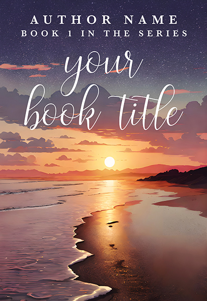 Sweet Sunset at the Beach Premade Book Cover