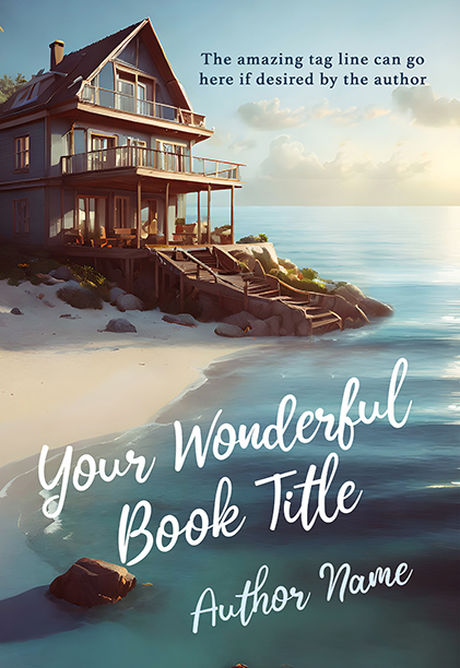 Romantic House on the Beach Shore Premade Book Cover