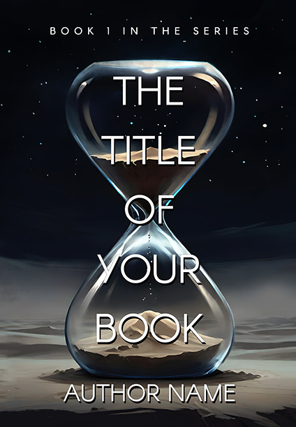 Mystery Hourglass at Desert Night Premade Book Cover