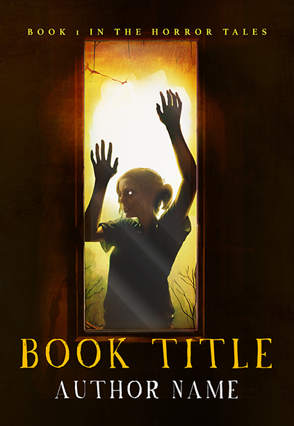 Creepy Zombie Woman Behind the Window Premade Book Cover