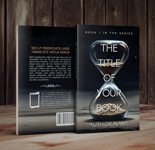 Mystery Hourglass at Desert Night Premade Book Cover print