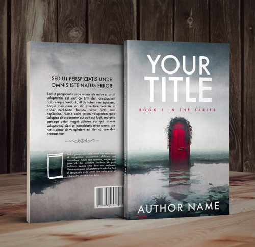 Mystery Red Door in Swamp Premade Book Cover 3d