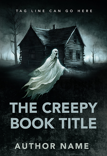 Haunted Cabin with Creepy Ghost Premade Book Cover