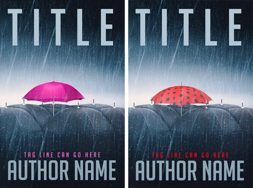 Rainy day premade book cover Dani - 27 - TWO COLORS AVAILABLE